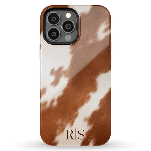 Custom Initials Cowhide iPhone Case